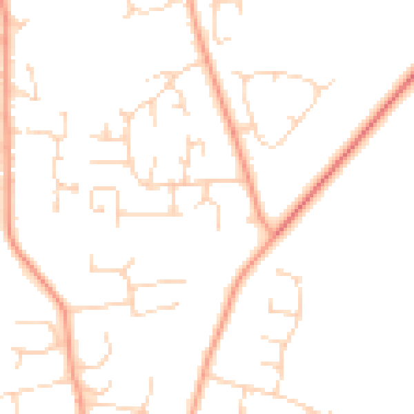 Daytime road noise heatmap for PE30 3TA
