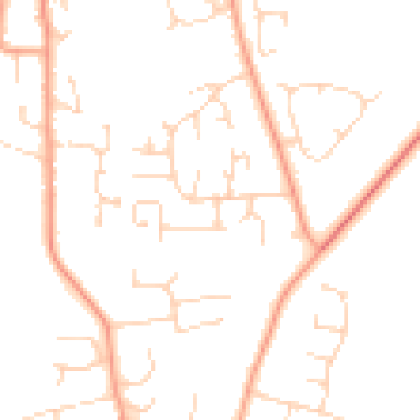 Daytime road noise heatmap for PE30 3TB