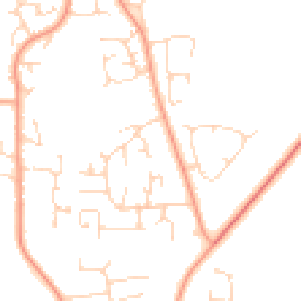 Daytime road noise heatmap for PE30 3TP