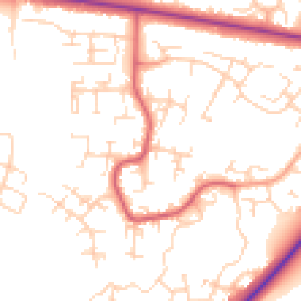 Daytime road noise heatmap for PE30 4FL