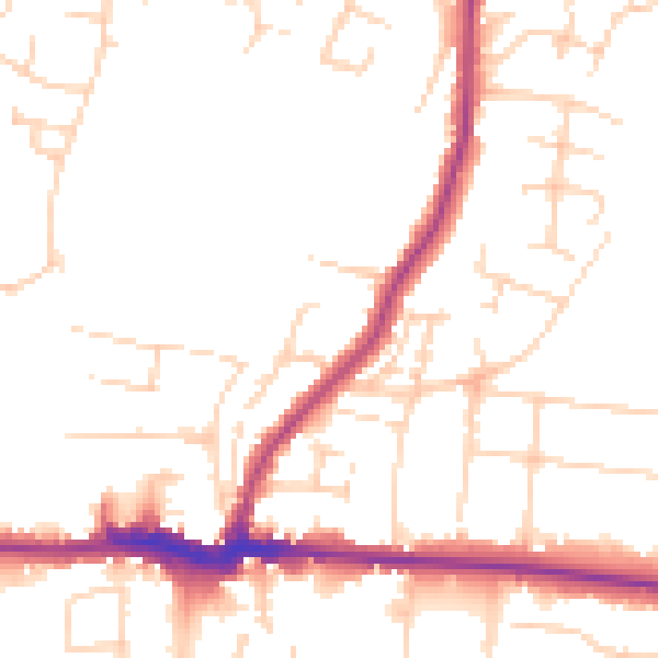 Daytime road noise heatmap for PE30 4GG