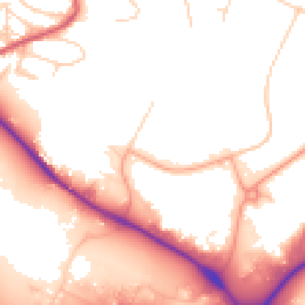 Daytime road noise heatmap for PE30 4JL