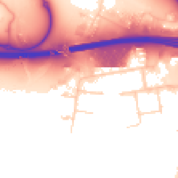 Daytime road noise heatmap for PE30 4LJ