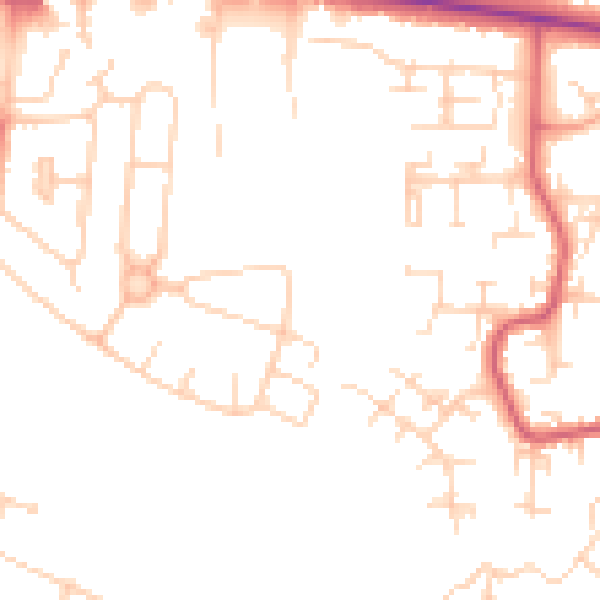 Daytime road noise heatmap for PE30 4PA