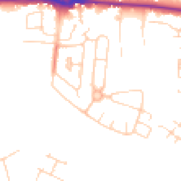 Daytime road noise heatmap for PE30 4PT