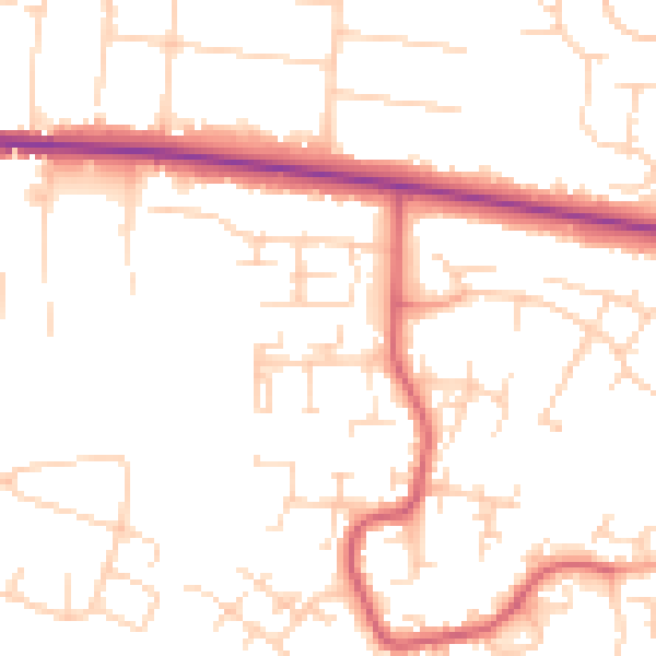 Daytime road noise heatmap for PE30 4RA