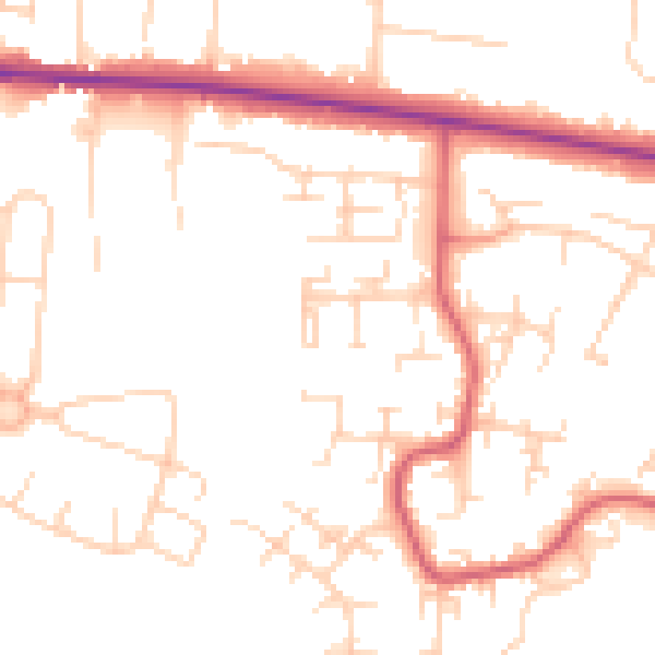Daytime road noise heatmap for PE30 4RF