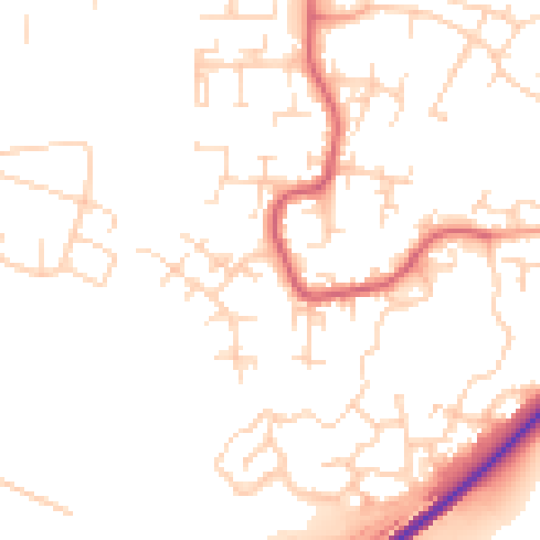 Daytime road noise heatmap for PE30 4SA