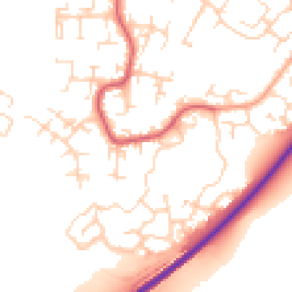 Daytime road noise heatmap for PE30 4SE