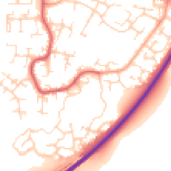 Daytime road noise heatmap for PE30 4TZ