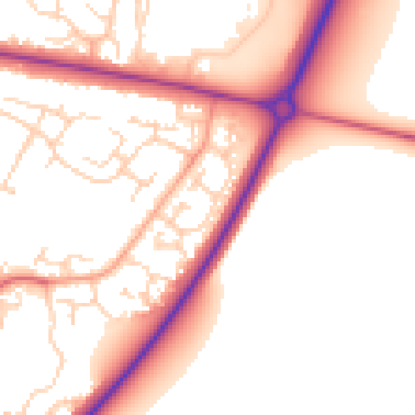 Daytime road noise heatmap for PE30 4UL