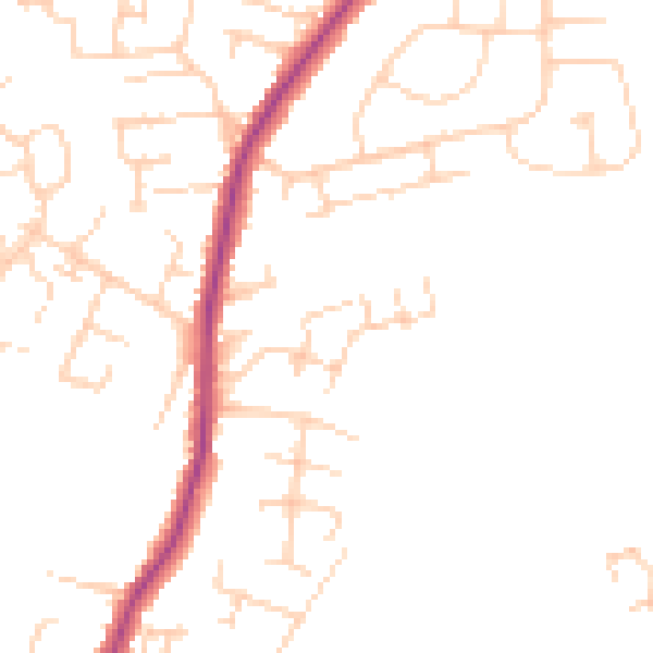 Daytime road noise heatmap for PE30 4WG
