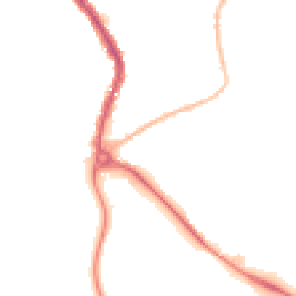 Night-time road noise heatmap for PE30 5BD