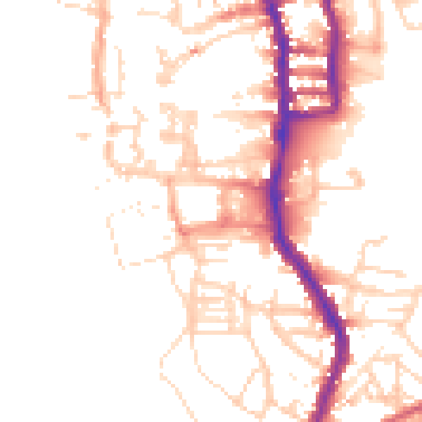 Daytime road noise heatmap for PE30 5EH