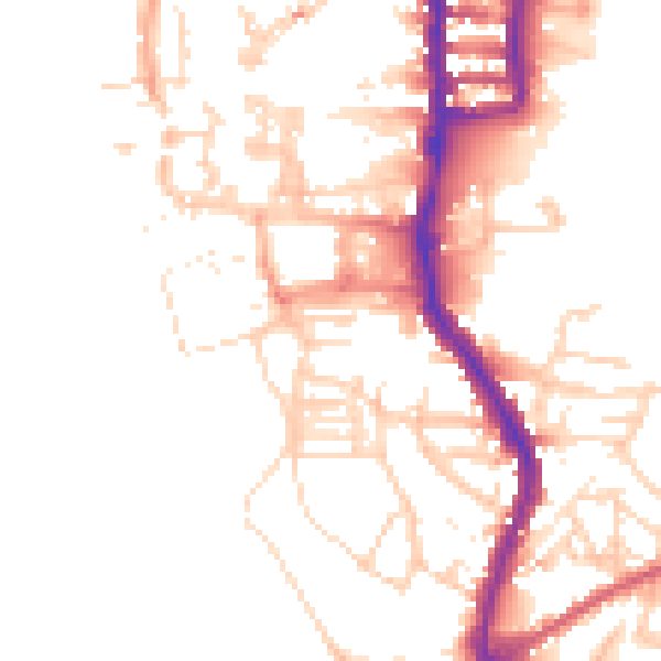 Daytime road noise heatmap for PE30 5FG