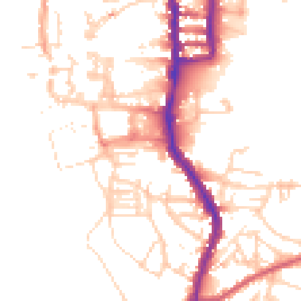 Daytime road noise heatmap for PE30 5HT