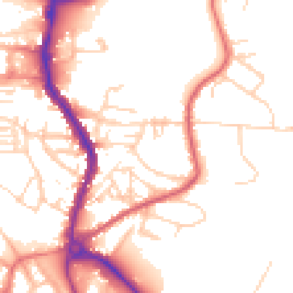 Daytime road noise heatmap for PE30 5PN