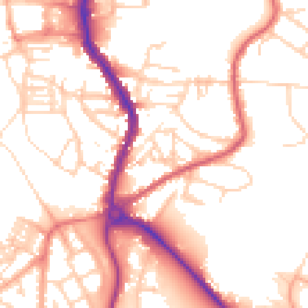 Daytime road noise heatmap for PE30 5QS