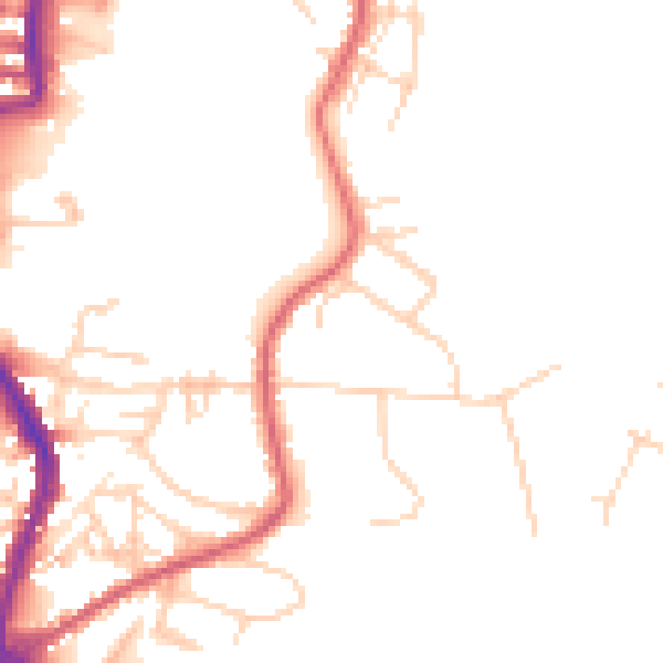 Daytime road noise heatmap for PE30 5RY
