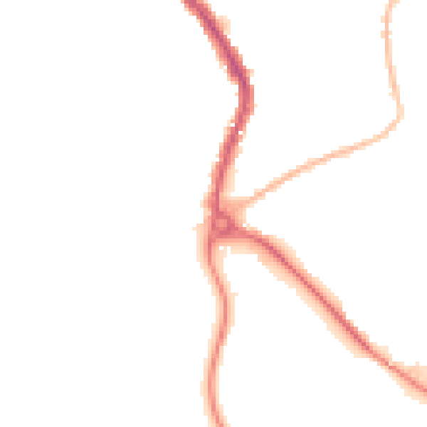 Night-time road noise heatmap for PE30 5SX