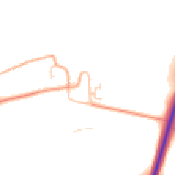 Daytime road noise heatmap for PE31 6AG