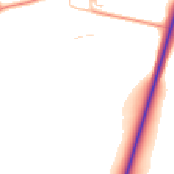 Daytime road noise heatmap for PE31 6AQ
