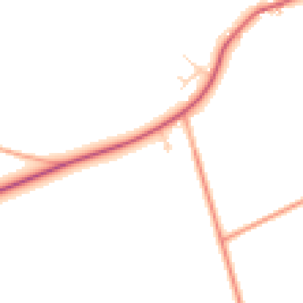 Daytime road noise heatmap for PE31 6AS