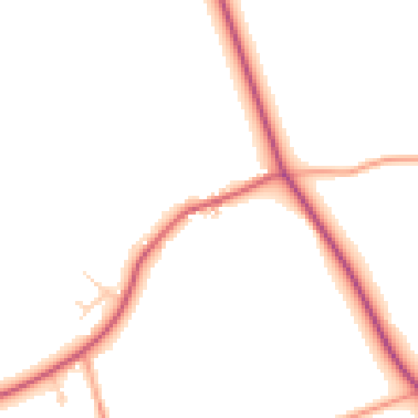 Daytime road noise heatmap for PE31 6AX