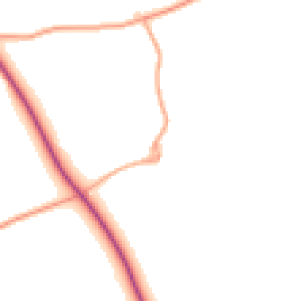 Daytime road noise heatmap for PE31 6BB