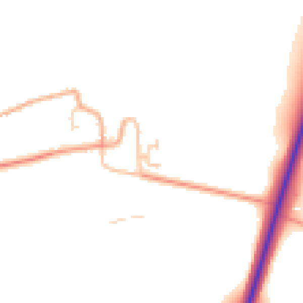 Daytime road noise heatmap for PE31 6BG