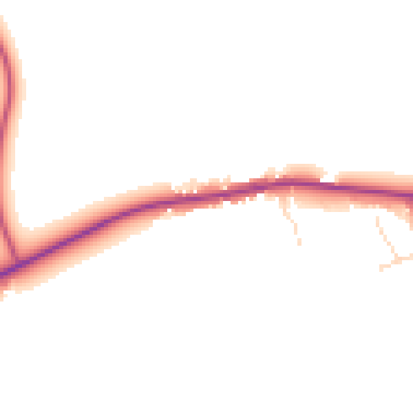 Daytime road noise heatmap for PE31 6BJ