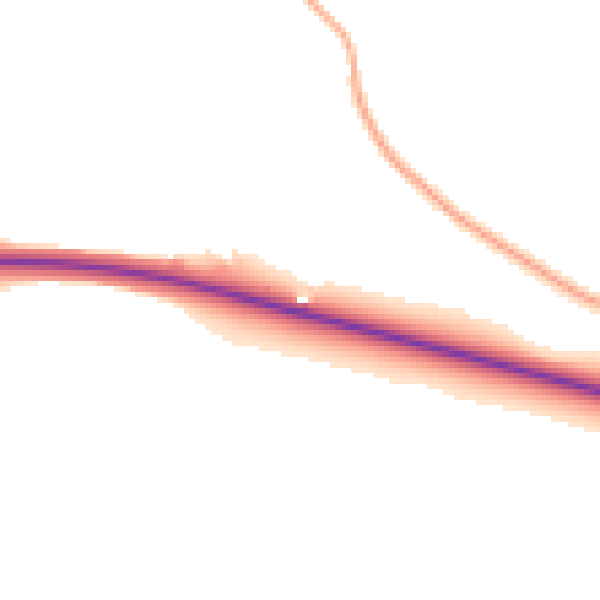 Daytime road noise heatmap for PE31 6DL