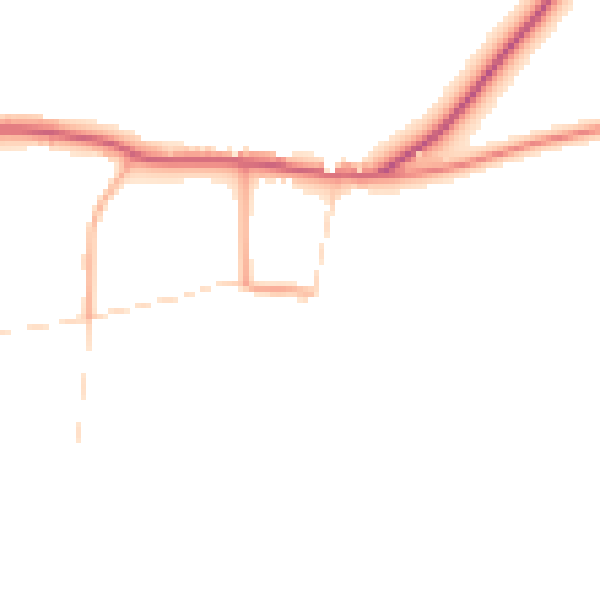 Daytime road noise heatmap for PE31 6EF