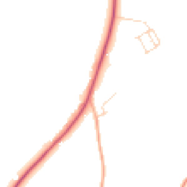 Daytime road noise heatmap for PE31 6EG