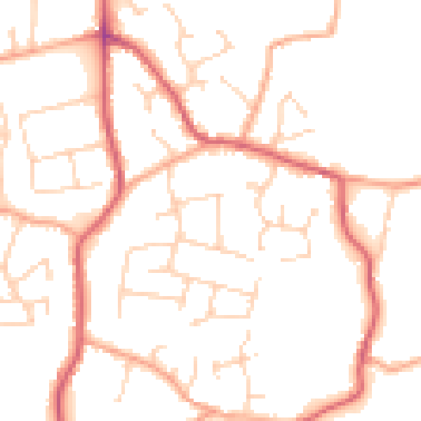 Daytime road noise heatmap for PE31 6JS