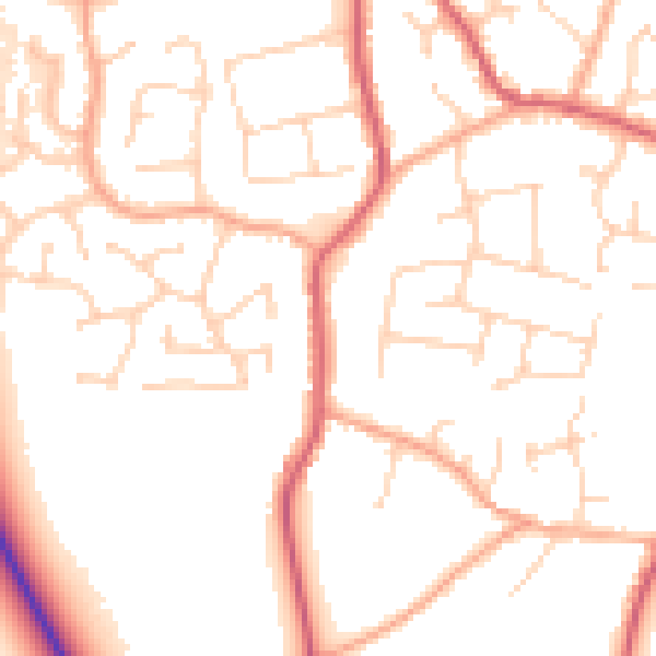 Daytime road noise heatmap for PE31 6JY