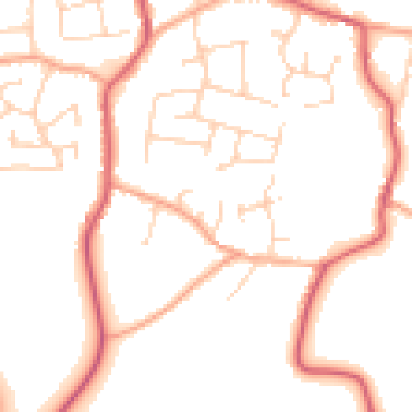 Daytime road noise heatmap for PE31 6LF