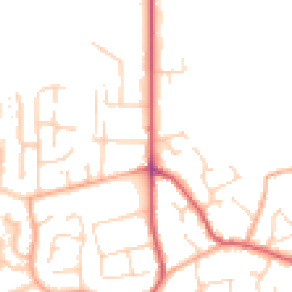 Daytime road noise heatmap for PE31 6NA