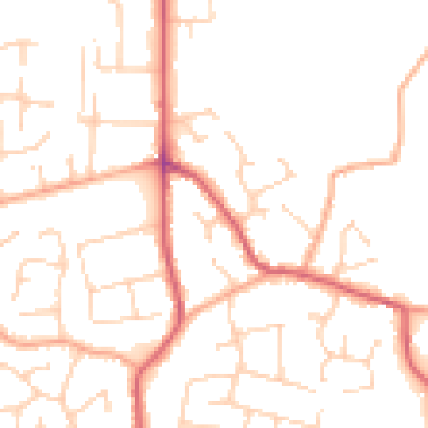 Daytime road noise heatmap for PE31 6PW