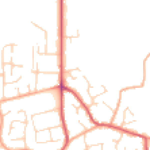 Daytime road noise heatmap for PE31 6QQ