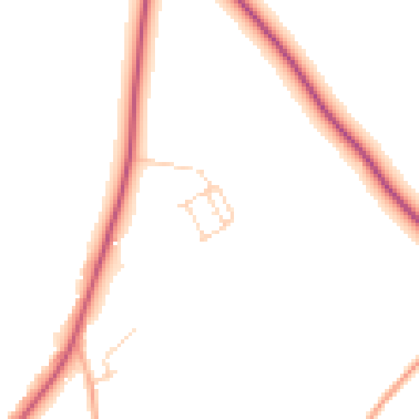Daytime road noise heatmap for PE31 6RD