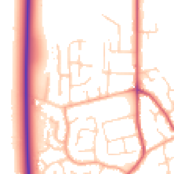 Daytime road noise heatmap for PE31 6SP