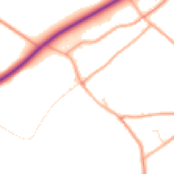 Daytime road noise heatmap for PE31 6TN