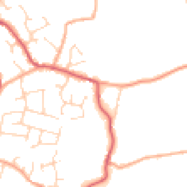 Daytime road noise heatmap for PE31 6WA
