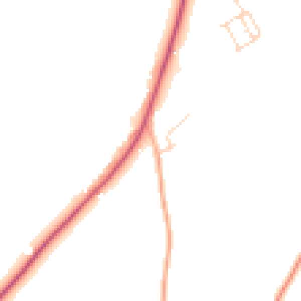 Daytime road noise heatmap for PE31 6XB