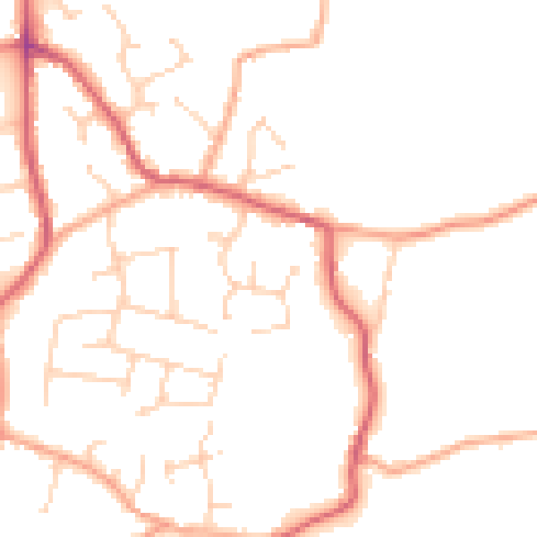 Daytime road noise heatmap for PE31 6YL