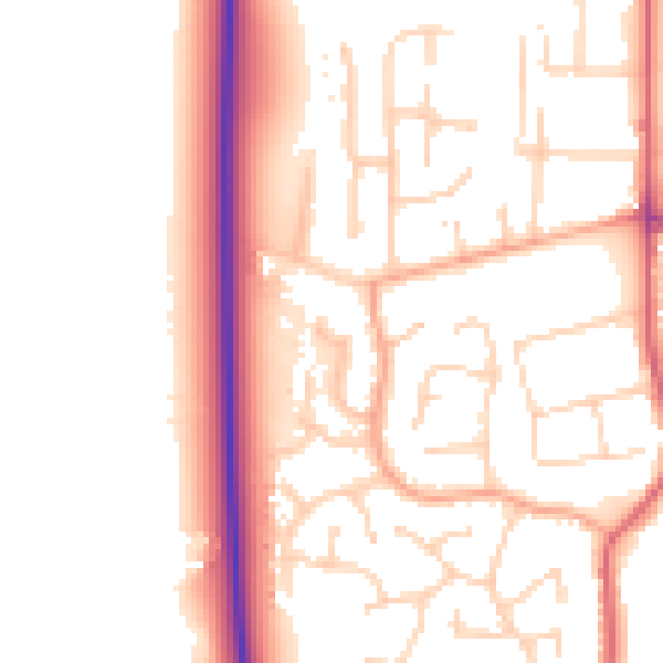 Daytime road noise heatmap for PE31 6YS