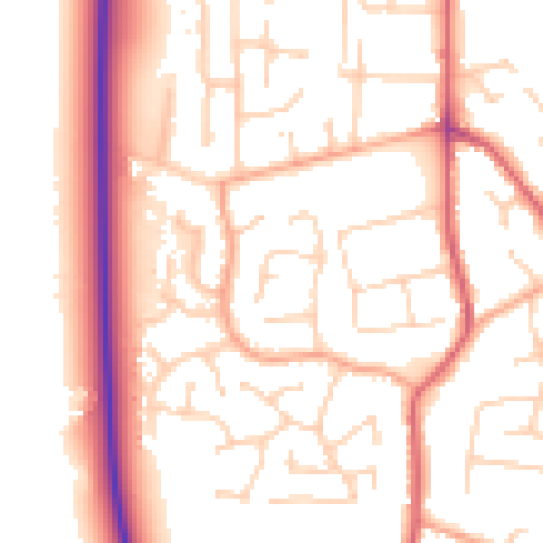 Daytime road noise heatmap for PE31 6YY