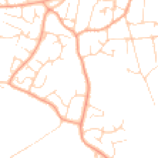 Daytime road noise heatmap for PE31 7BX