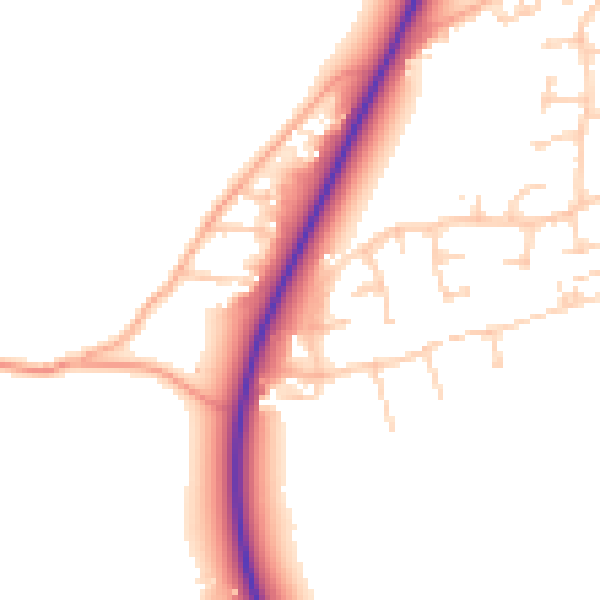Daytime road noise heatmap for PE31 7FP